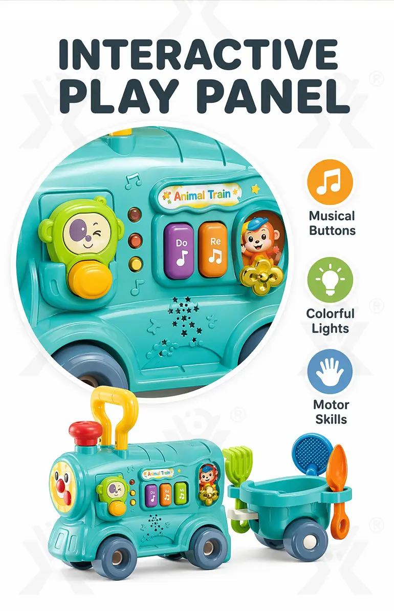 Multifunctional Baby Steam Walker Train Toy, 5-in-1 Activity Ride Toy (TB-5226874) — illustrated product details, panel 5