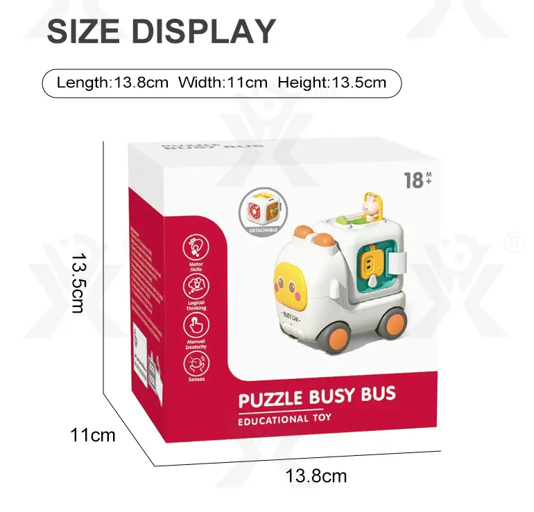 Take-Apart Busy Bus, 6-in-1 Baby Activity Cube Bus Toy with Lights & Music (TB-5184350) — illustrated product details, panel 11