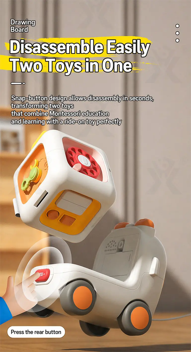 Take-Apart Busy Bus, 6-in-1 Baby Activity Cube Bus Toy with Lights & Music (TB-5184350) — illustrated product details, panel 2
