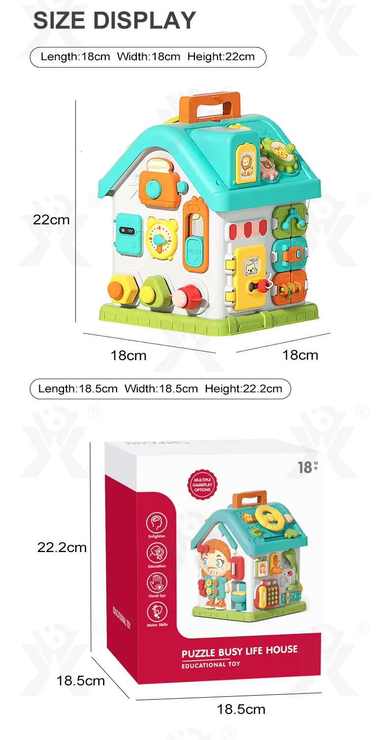 Montessori Busy House Activity Toy for Toddler (TB-5260021) — illustrated product details, panel 12