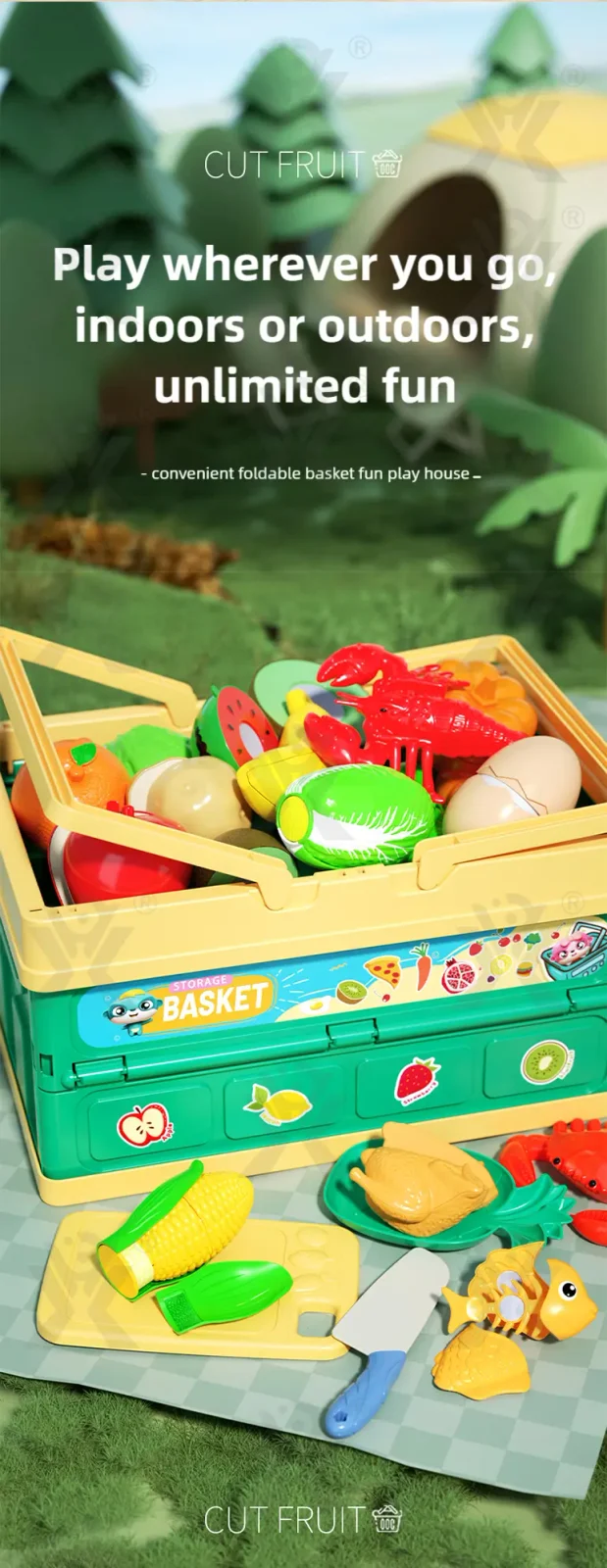 Cutting Pretend Play Food Toy Kitchen Pretend Play Set (TB-4458925) — illustrated product details, panel 2