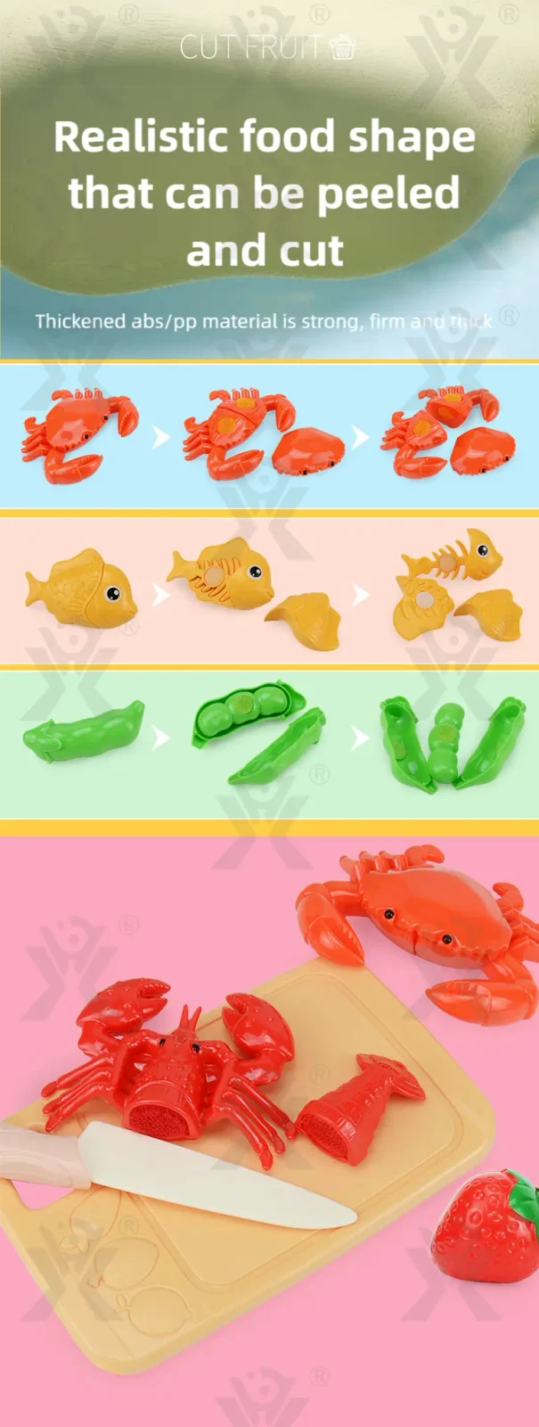 Cutting Pretend Play Food Toy Kitchen Pretend Play Set (TB-4458925) — illustrated product details, panel 8