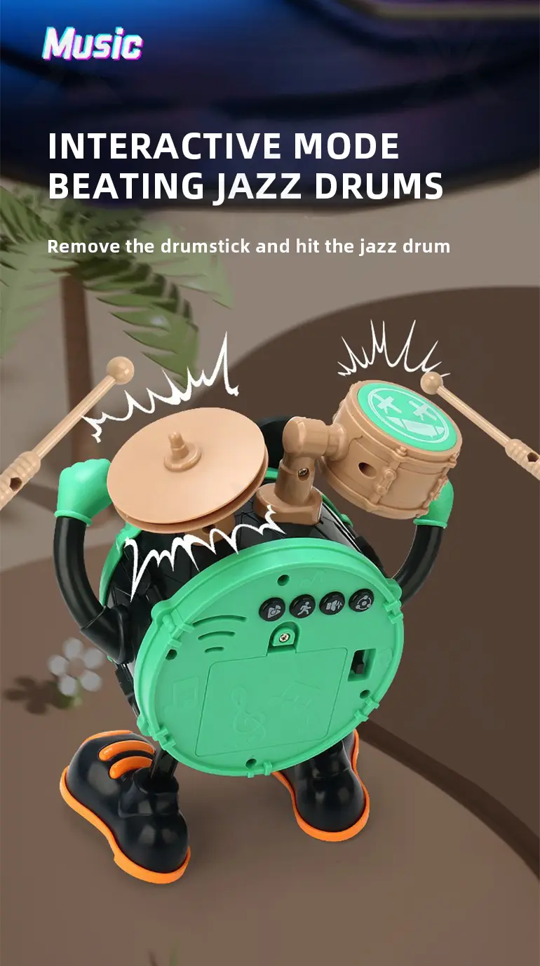 Baby Dancing Drum Instrument Electric Music Robot Toy (TB-4420044) — illustrated product details, panel 4