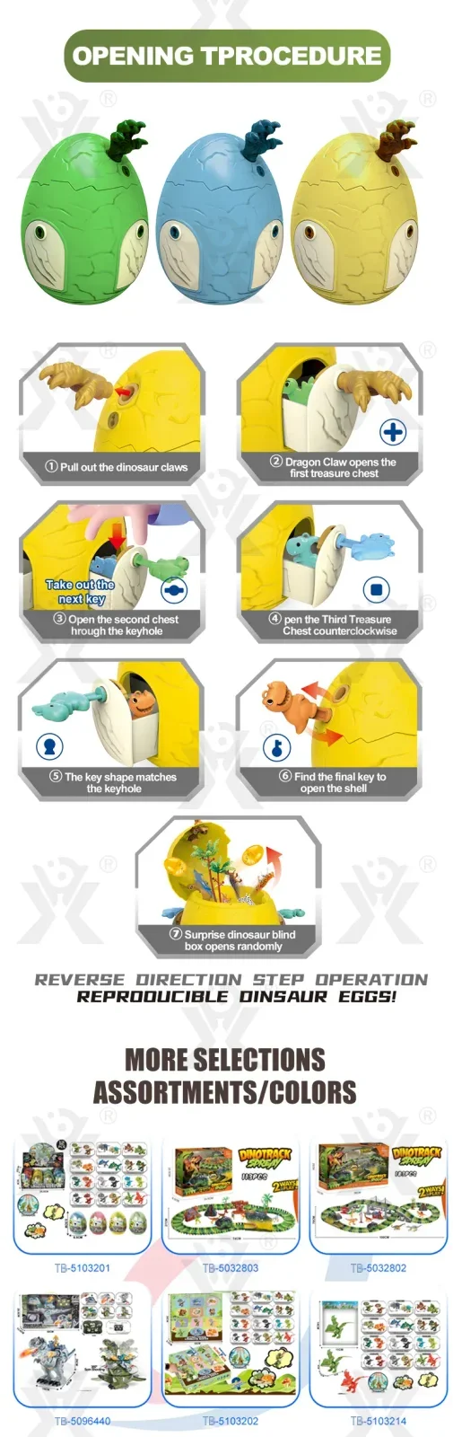 Articulated Dinosaur Egg Surprise Blind Box (TB-5103219) — illustrated product details, panel 3