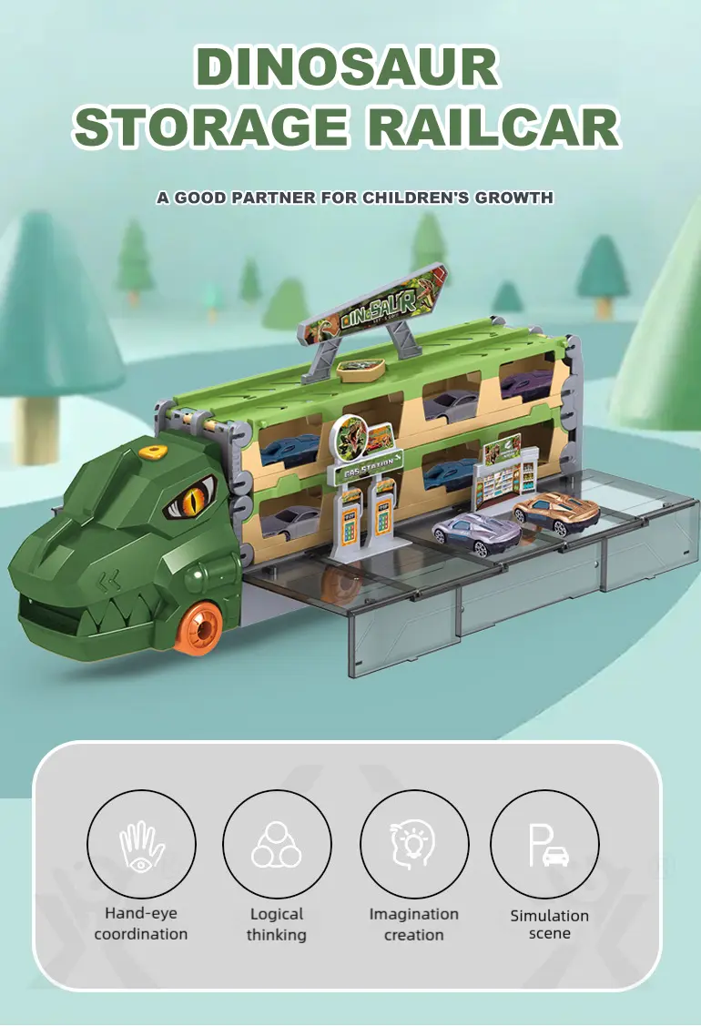 Dinosaur Railcar Toy, Track Toy Sets Supply From China (TB-4130753) — illustrated product details, panel 1