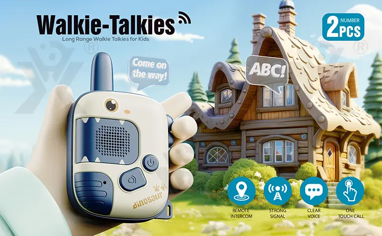 Dinosaur Walkie Talkies, 300M Range (TB-4533447) — illustrated product details, panel 1