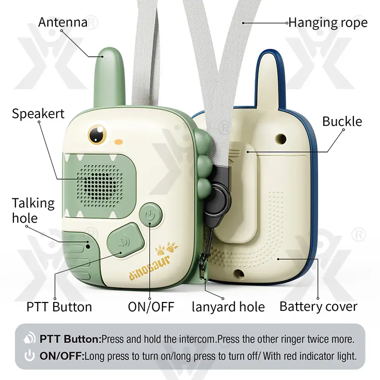 Dinosaur Walkie Talkies, 300M Range (TB-4533447) — illustrated product details, panel 2