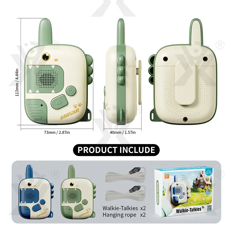 Dinosaur Walkie Talkies, 300M Range (TB-4533447) — illustrated product details, panel 3