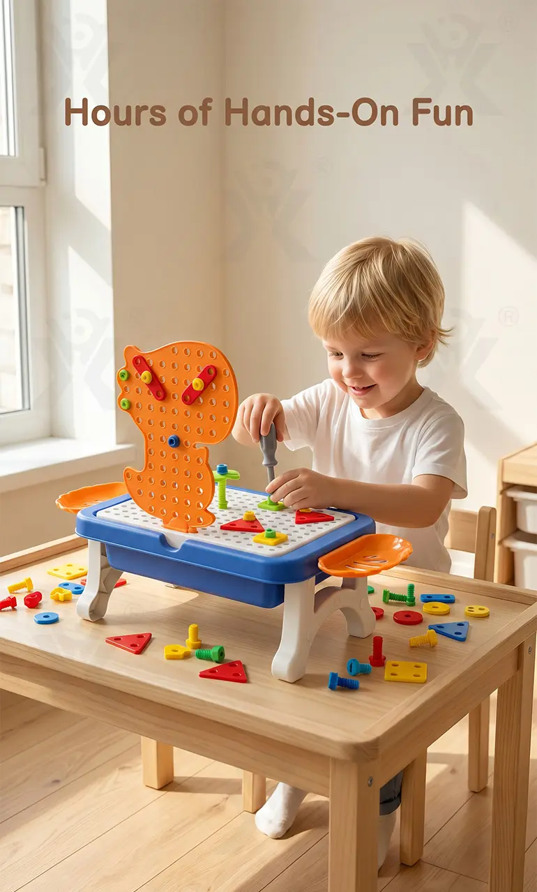 Educational Construction Table Toy & Magnetic Drawing Board (TB-5127134) — illustrated product details, panel 4