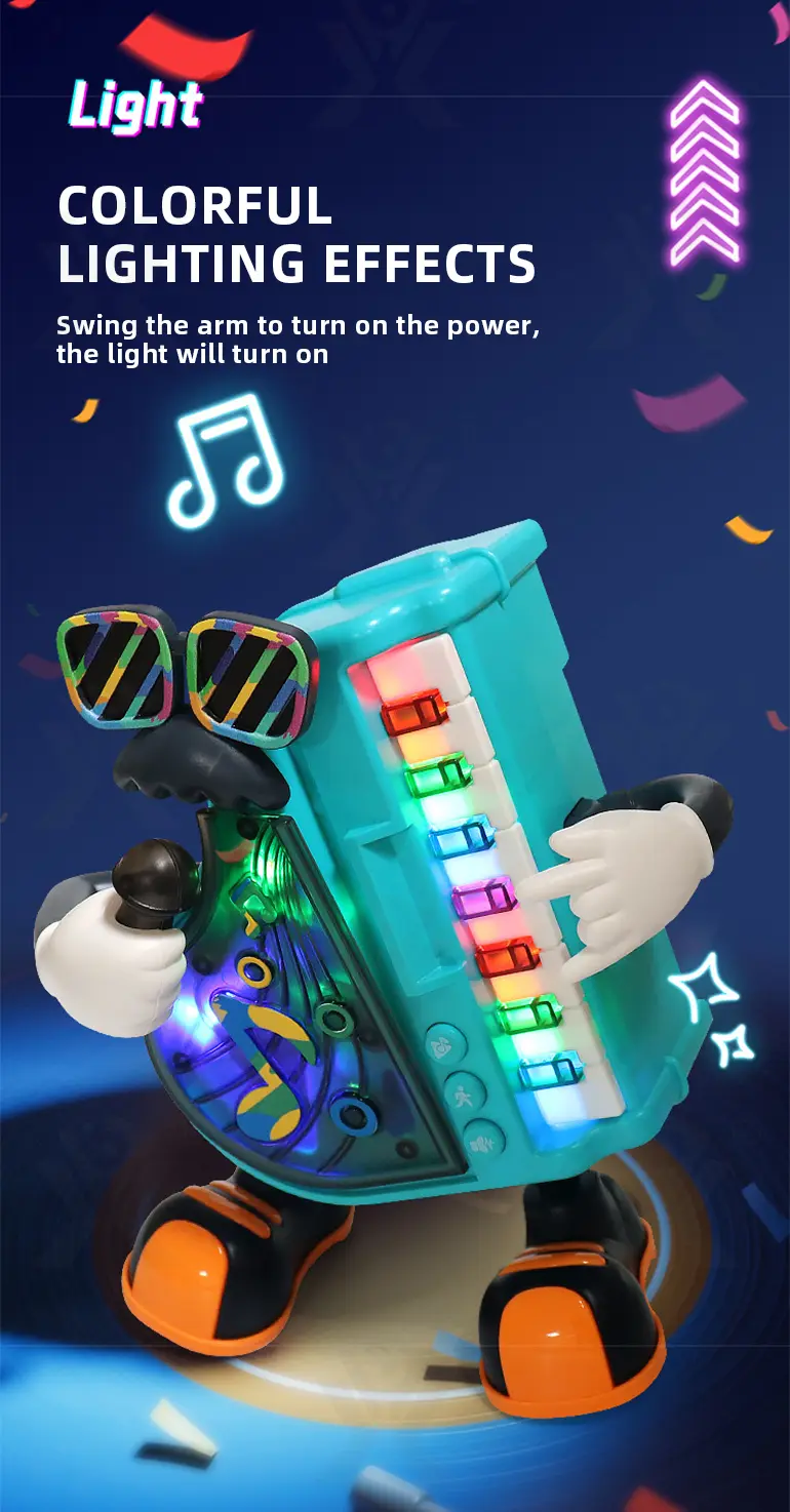 Kids Electric Dancing Piano Toy, Interesting and Funny (TB-4420043) — illustrated product details, panel 3