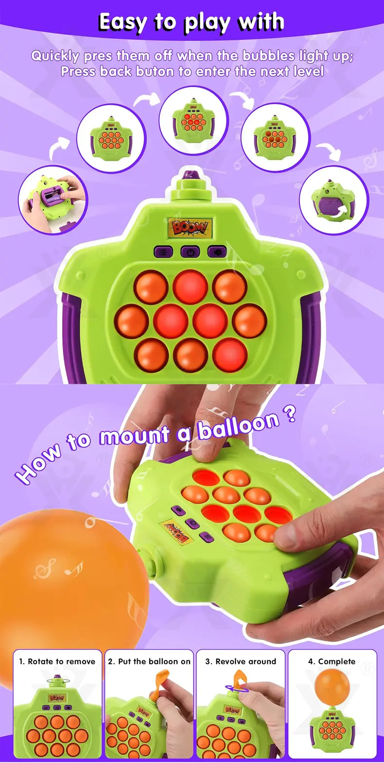 Fast Push Pop Game Toy, Fidget Toys with Balloon for Kids (TB-4449088) — illustrated product details, panel 4