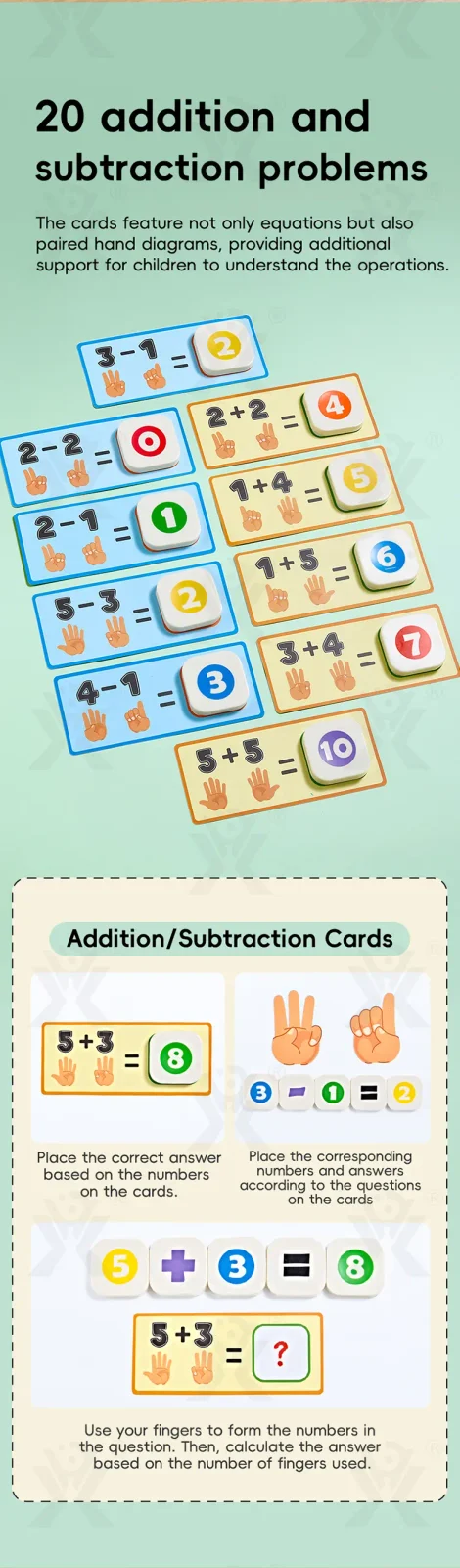 Finger Counting Board, Educational Number Logic Game for Kids (TB-5197547) — illustrated product details, panel 6