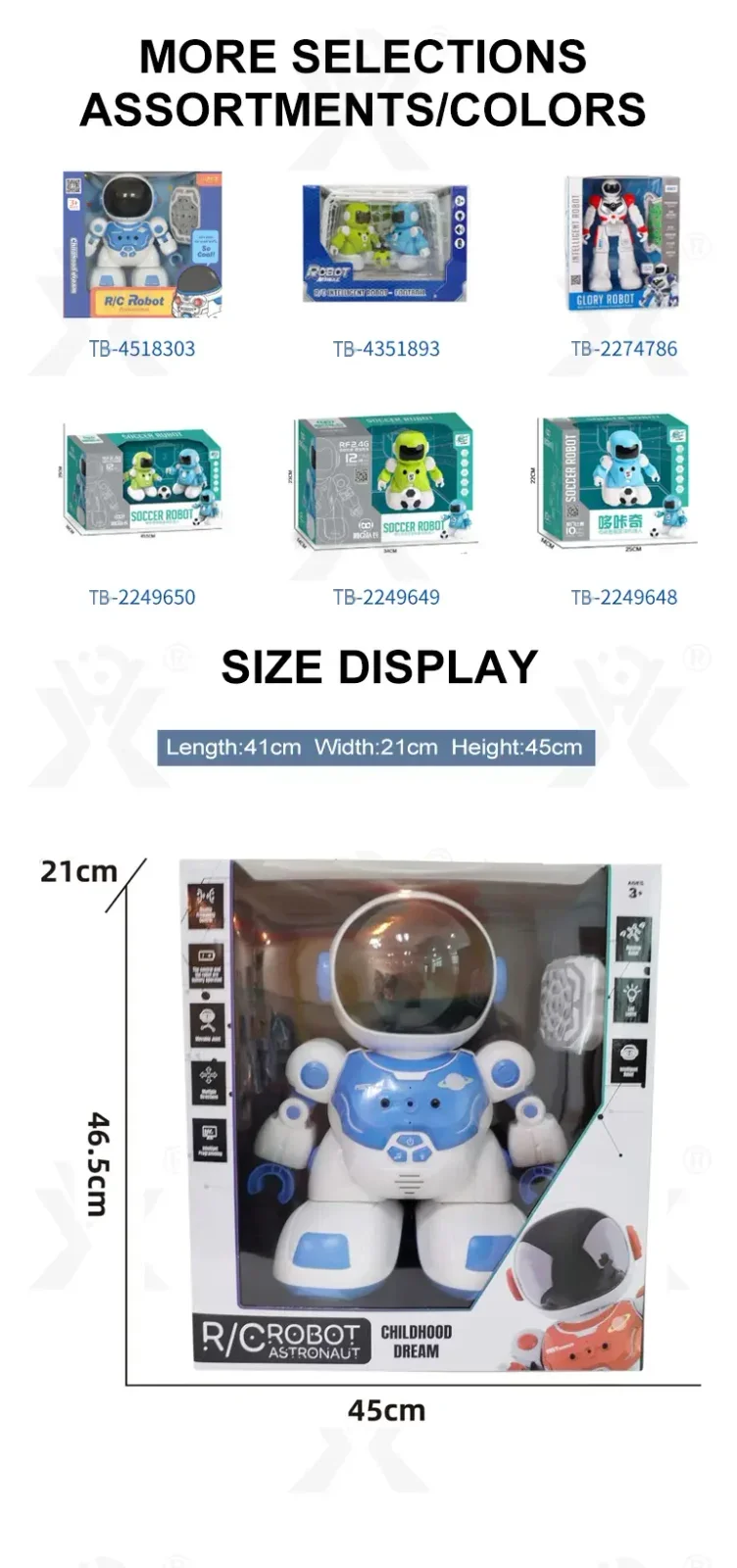 Remote Control Intelligent Companion Robot Toy (TB-4504502) — illustrated product details, panel 8