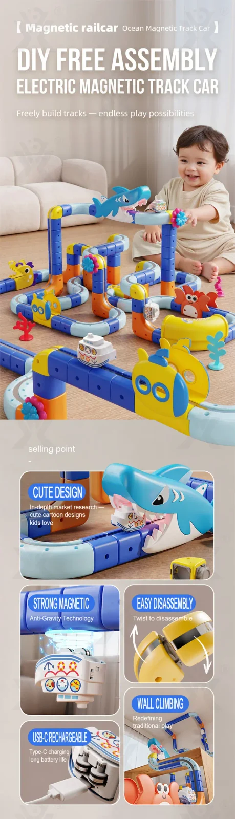 Magnetic Car Building Block, STEM Toy Factory Supply (TB-5135204) — illustrated product details, panel 1