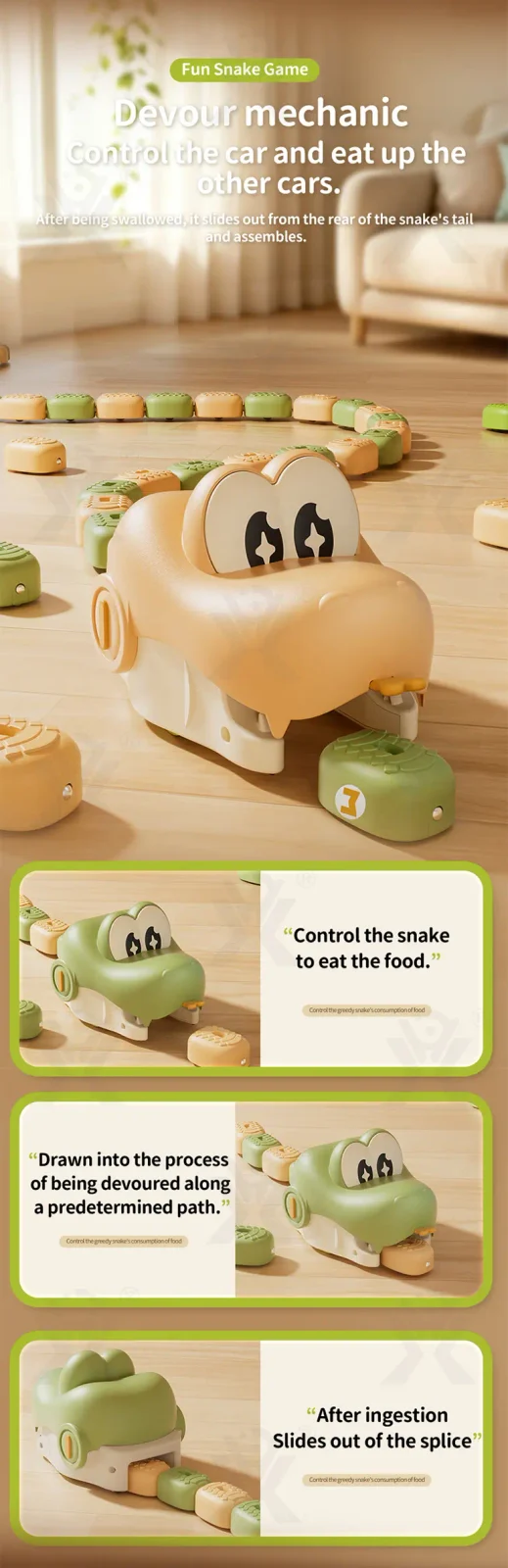Magnetic Snake Game Toy, Remote Control Eating Snake Toys with Sound and Light-rc animal toys (TB-5324397) — illustrated product details, panel 2