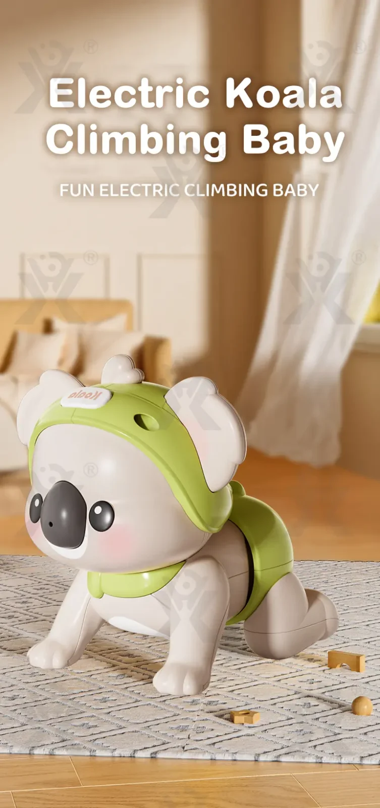 Musical Koala Baby Crawling Toy, Infant Tummy Time Development Learning (TB-4377592) — illustrated product details, panel 1