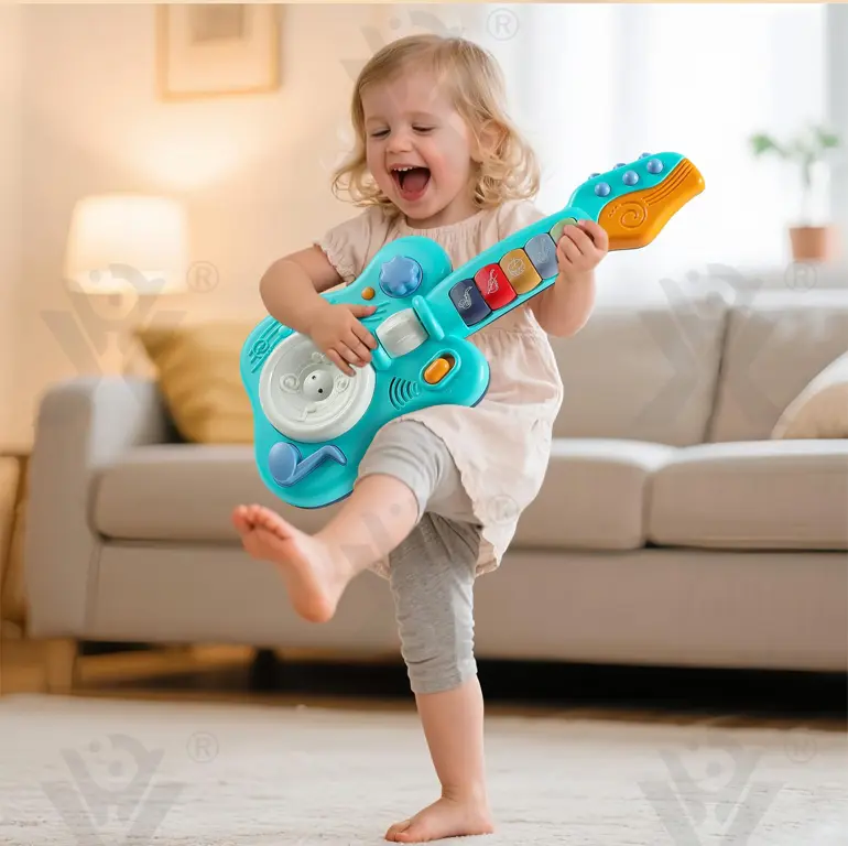 Kids’ Guitar Toys with LED Lights & Sound, Interactive Early Learning Supply (TB-4143276) — illustrated product details, panel 6