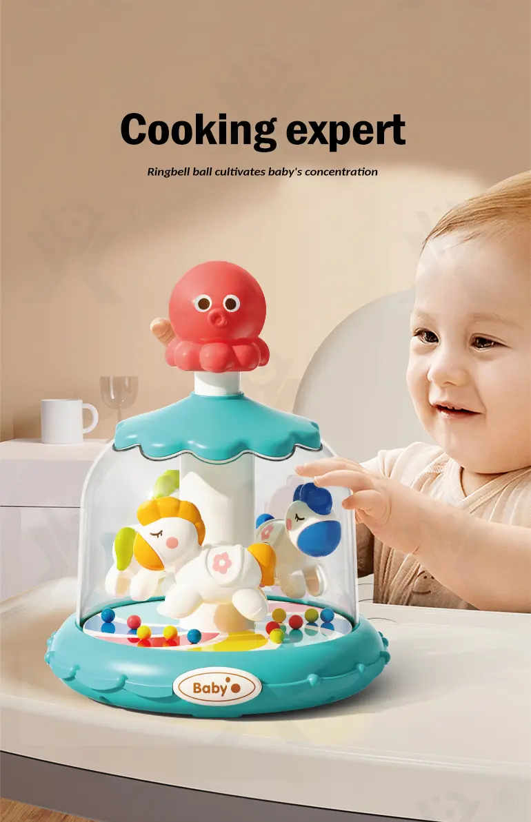 Press and Spin Carousel Toy, Baby Early Education Training (TB-5132919) — illustrated product details, panel 3