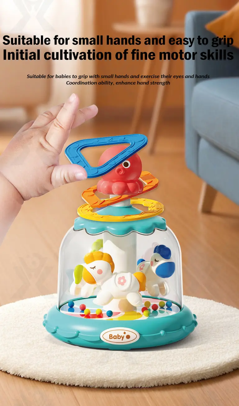 Press and Spin Carousel Toy, Baby Early Education Training (TB-5132919) — illustrated product details, panel 4