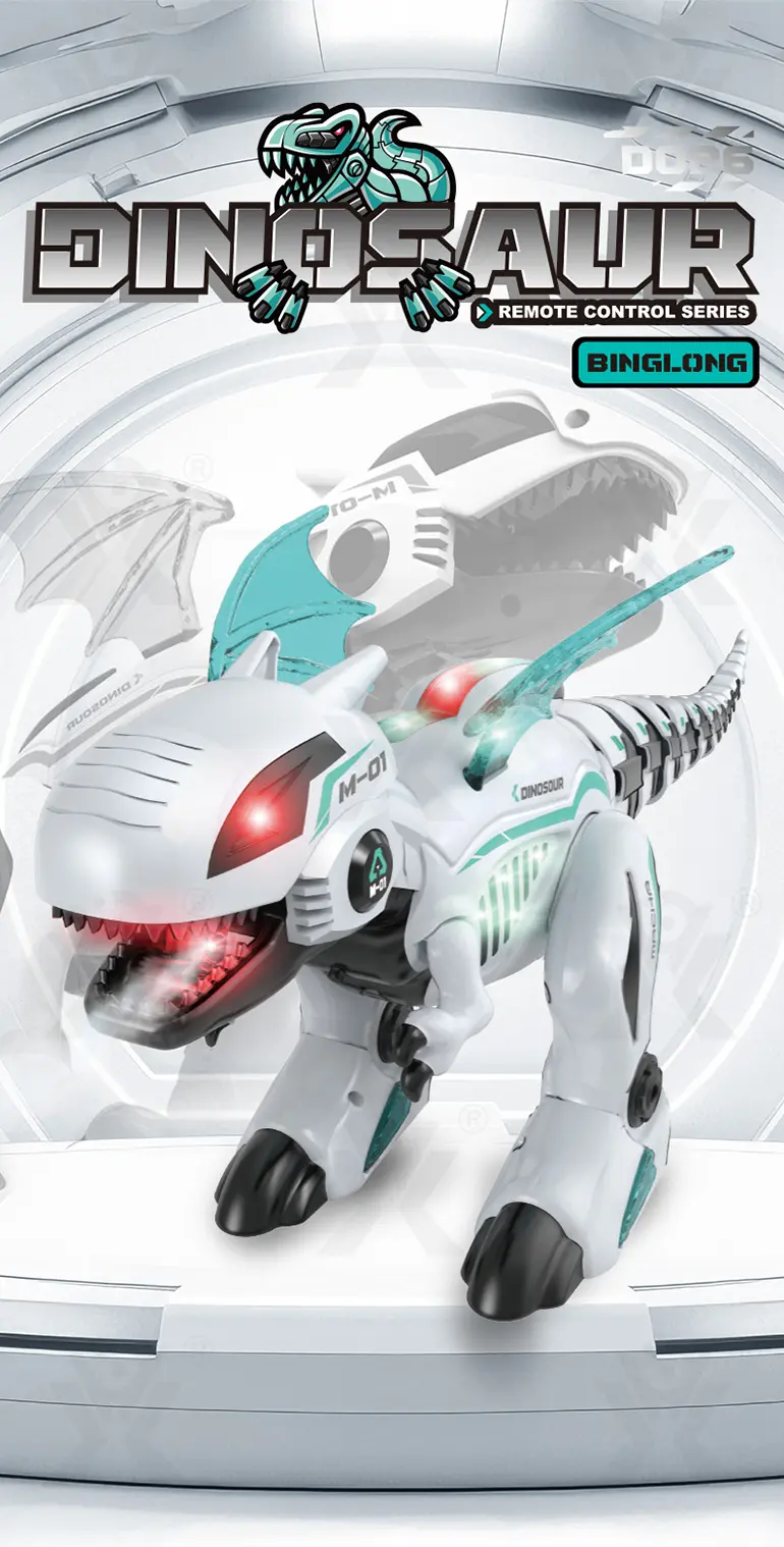 RC Multi-functional Robot Dinosaur Toy with Smoke (TB-5003514) — illustrated product details, panel 1