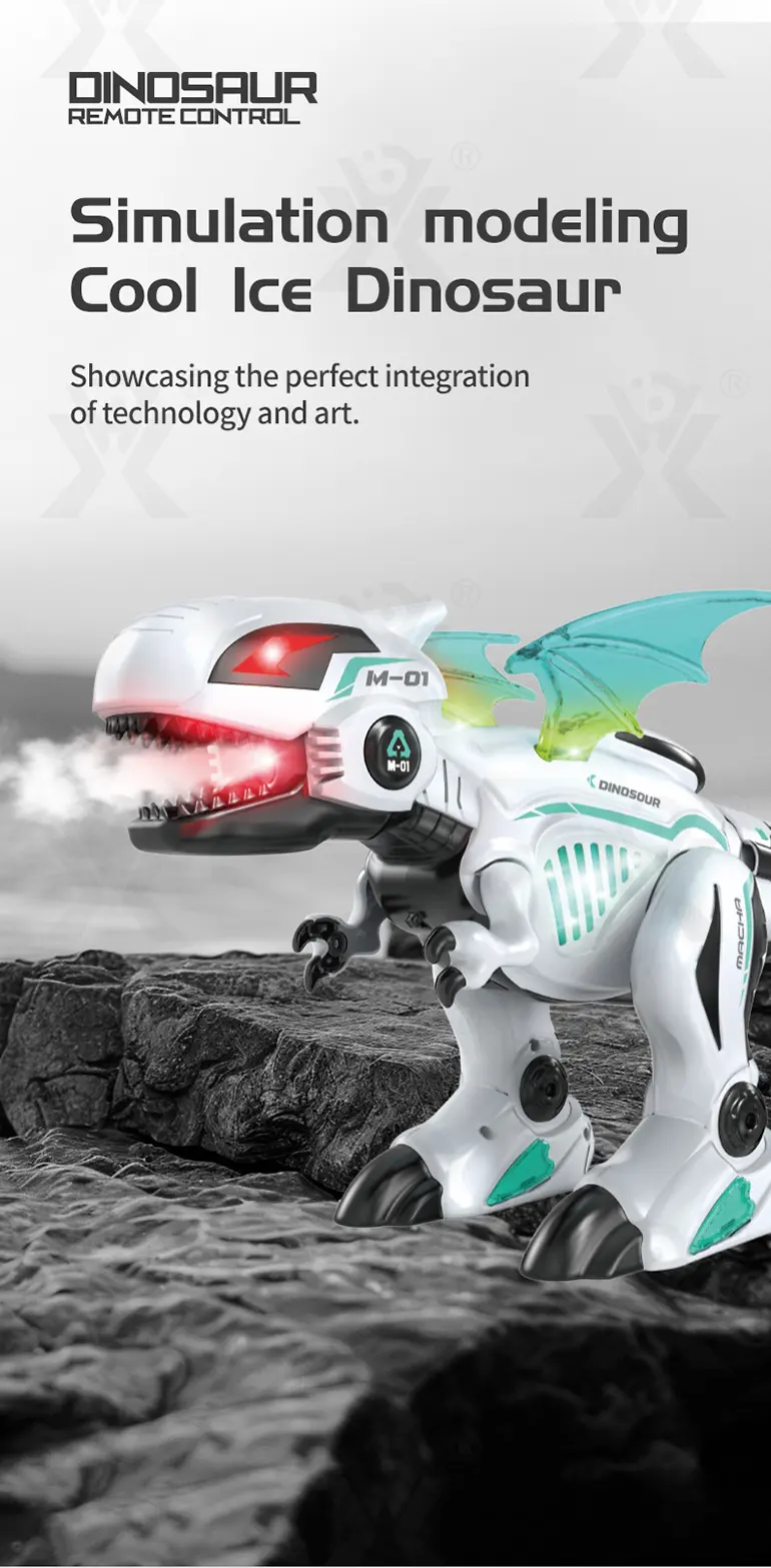 RC Multi-functional Robot Dinosaur Toy with Smoke (TB-5003514) — illustrated product details, panel 3