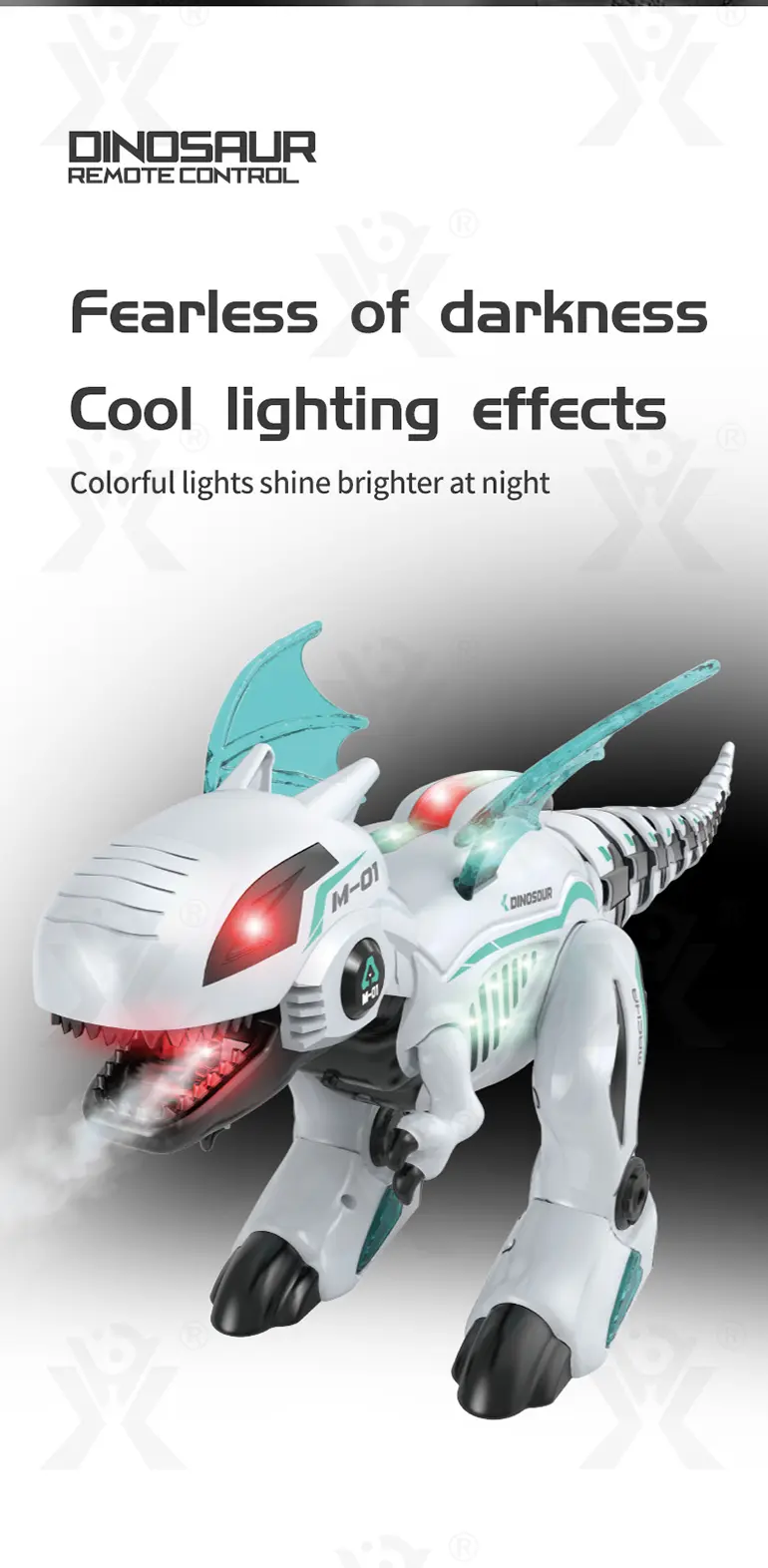RC Multi-functional Robot Dinosaur Toy with Smoke (TB-5003514) — illustrated product details, panel 5