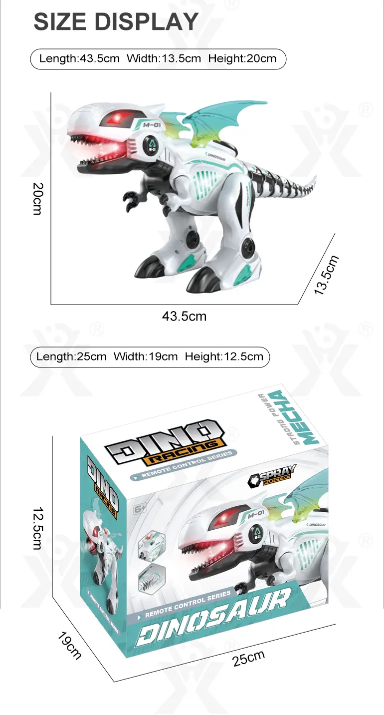 RC Multi-functional Robot Dinosaur Toy with Smoke (TB-5003514) — illustrated product details, panel 9