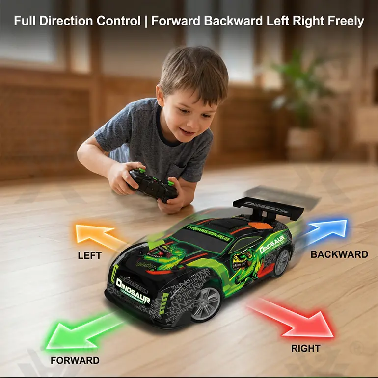 1:16 Scale RC Drift Car with Dual Motors (TB-4363246) — illustrated product details, panel 3