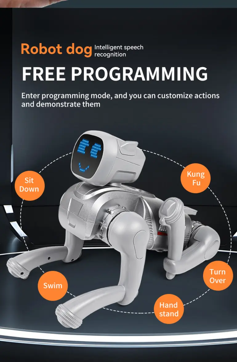 RC Smart Robot Dog Toy with Voice & App Control (TB-5105410) — illustrated product details, panel 10