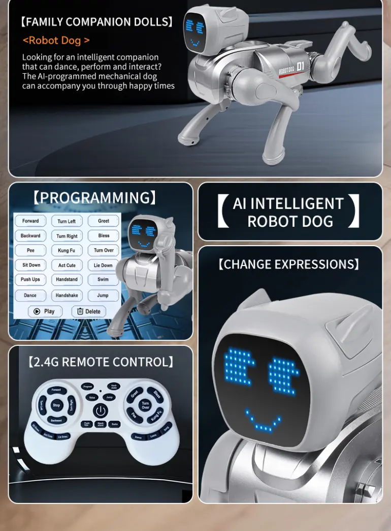 RC Smart Robot Dog Toy with Voice & App Control (TB-5105410) — illustrated product details, panel 2