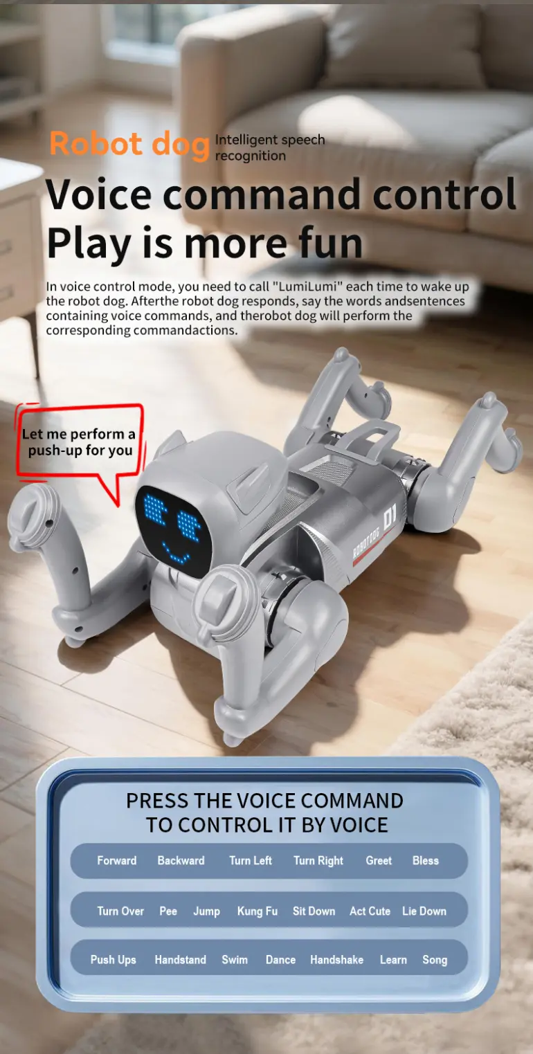 RC Smart Robot Dog Toy with Voice & App Control (TB-5105410) — illustrated product details, panel 6