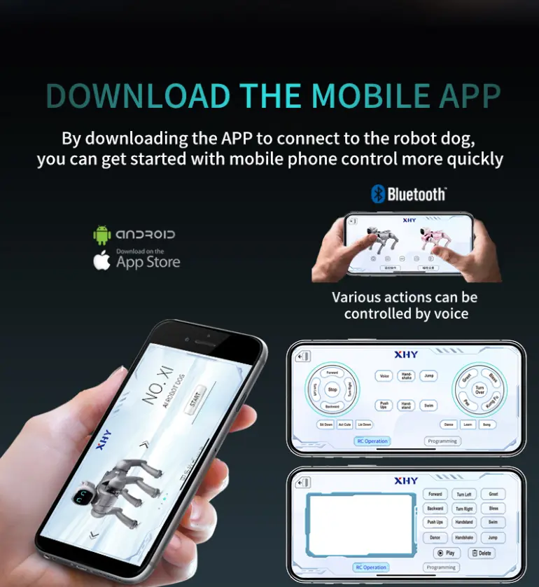 RC Smart Robot Dog Toy with Voice & App Control (TB-5105410) — illustrated product details, panel 9