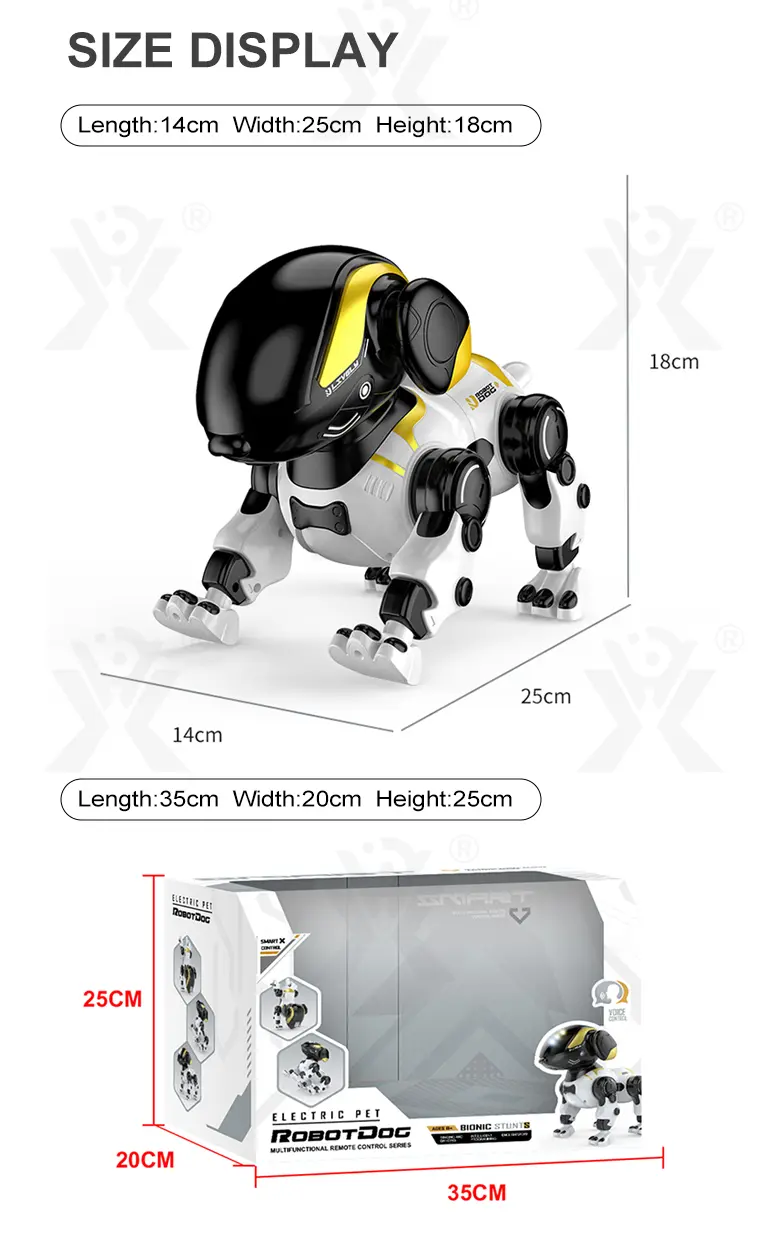 Smart Robot Dog Toy with Voice Control, Remote Control, LED Eyes, Multi-Function Interactive Pet (TB-5312892) — illustrated product details, panel 11