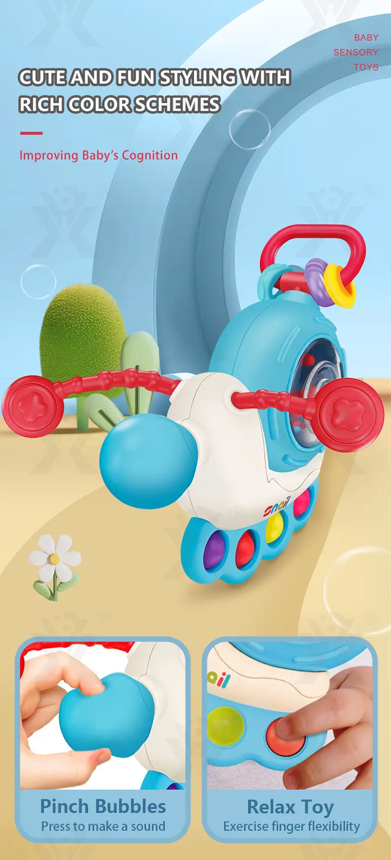 Snail Sensory Toys, Round-Edge Design (TB-4834655) — illustrated product details, panel 4