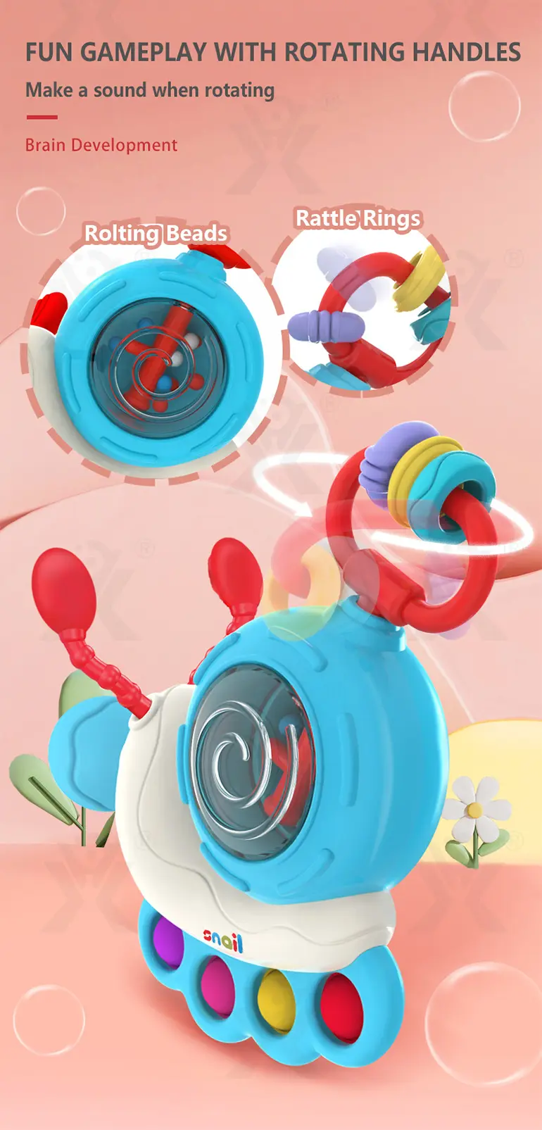 Snail Sensory Toys, Round-Edge Design (TB-4834655) — illustrated product details, panel 5