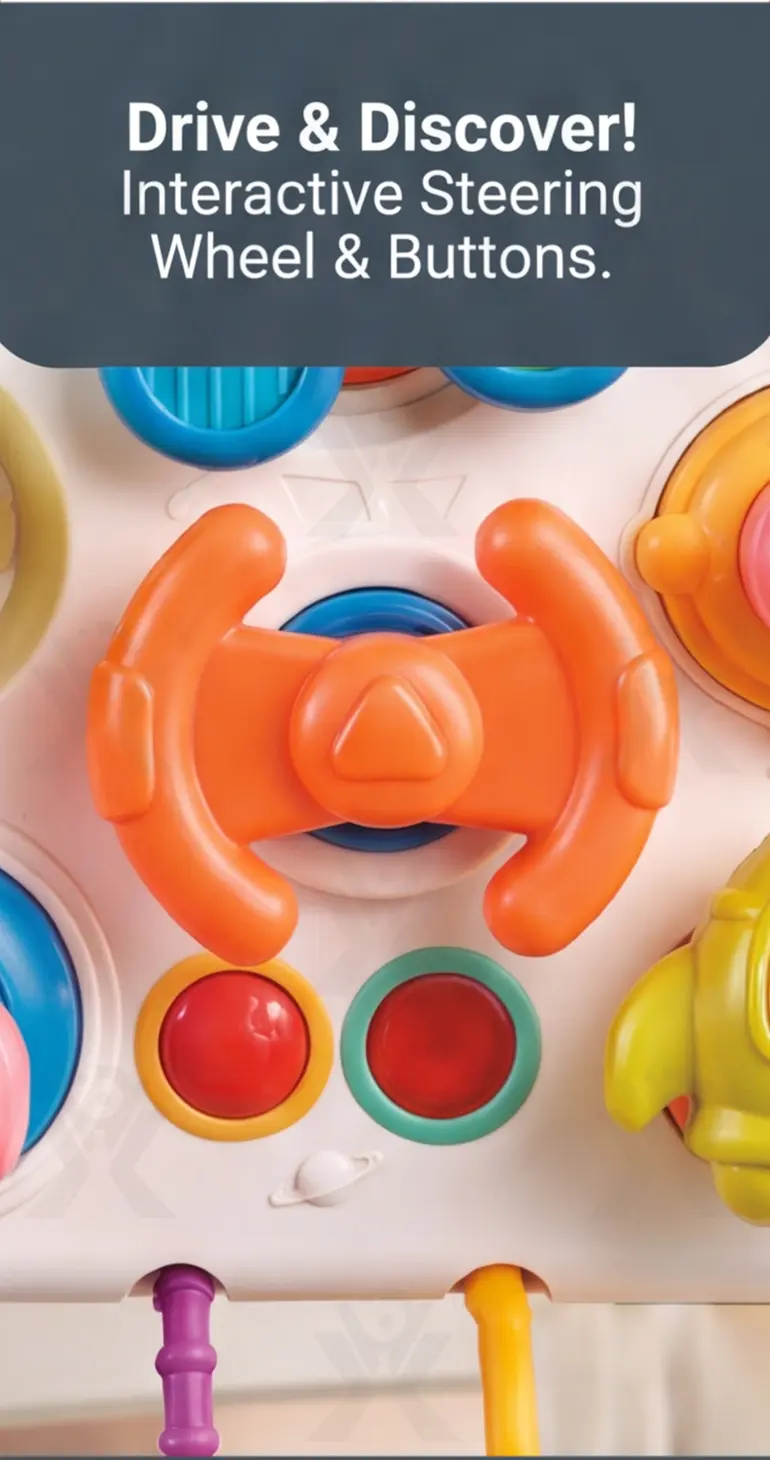 Montessori Busy Board Toys, Spinning, Sliding & Fine Motor Skill Activities Learning Toy (TB-5167837) — illustrated product details, panel 3