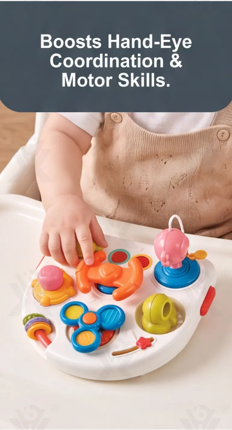 Montessori Busy Board Toys, Spinning, Sliding & Fine Motor Skill Activities Learning Toy (TB-5167837) — illustrated product details, panel 5