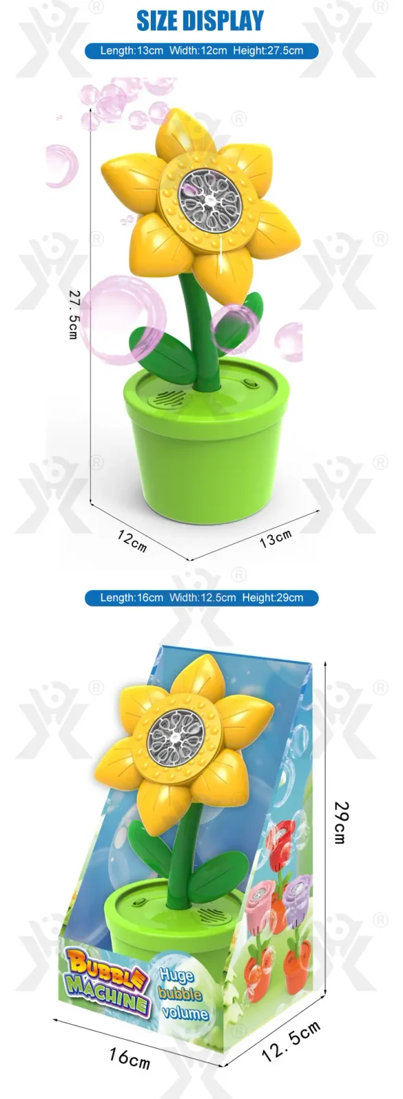 Sunflower Bubble Machine with Music & Lights for Kids (TB-4872259) — illustrated product details, panel 6