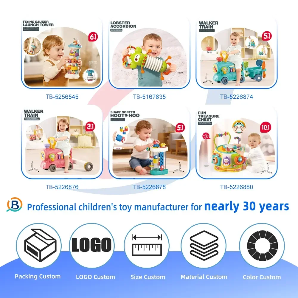 6-in-1 Multi-Function Activity Train Toy, Baby Montessori Sensory Toys Supply (TB-5219039) — product photograph 4