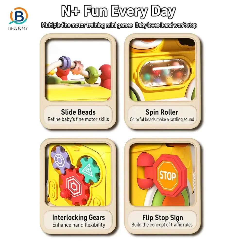 Activity Shape Sorting Bus, Educational Baby Musical Toy (TB-5316417) — product photograph 3
