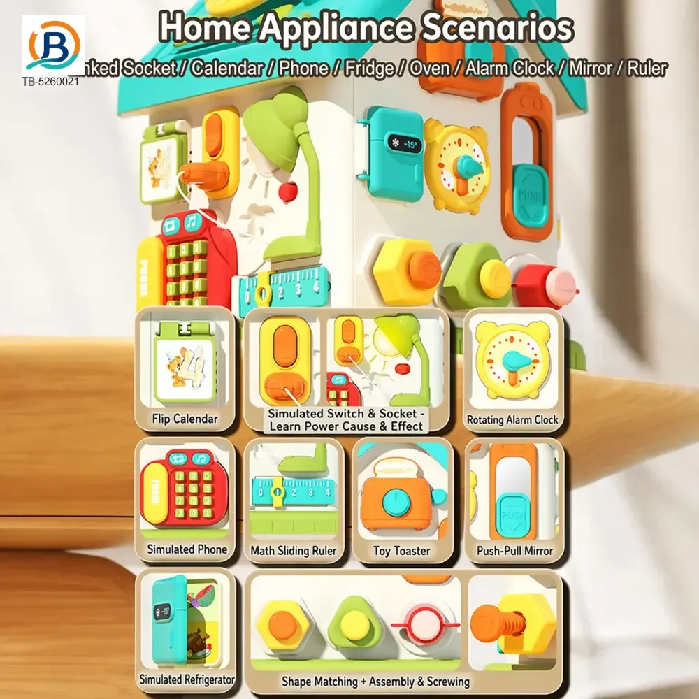 Montessori Busy House Activity Toy for Toddler (TB-5260021) — product photograph 2