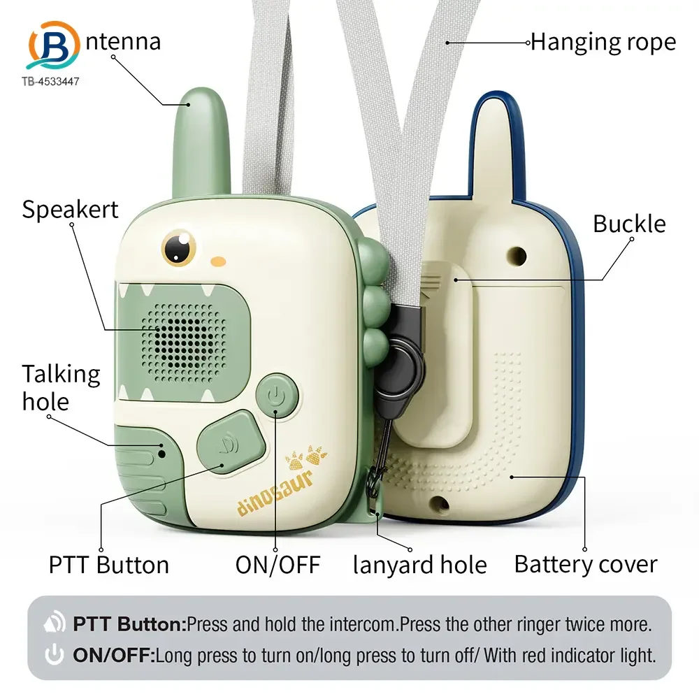 Dinosaur Walkie Talkies, 300M Range (TB-4533447) — product photograph 4