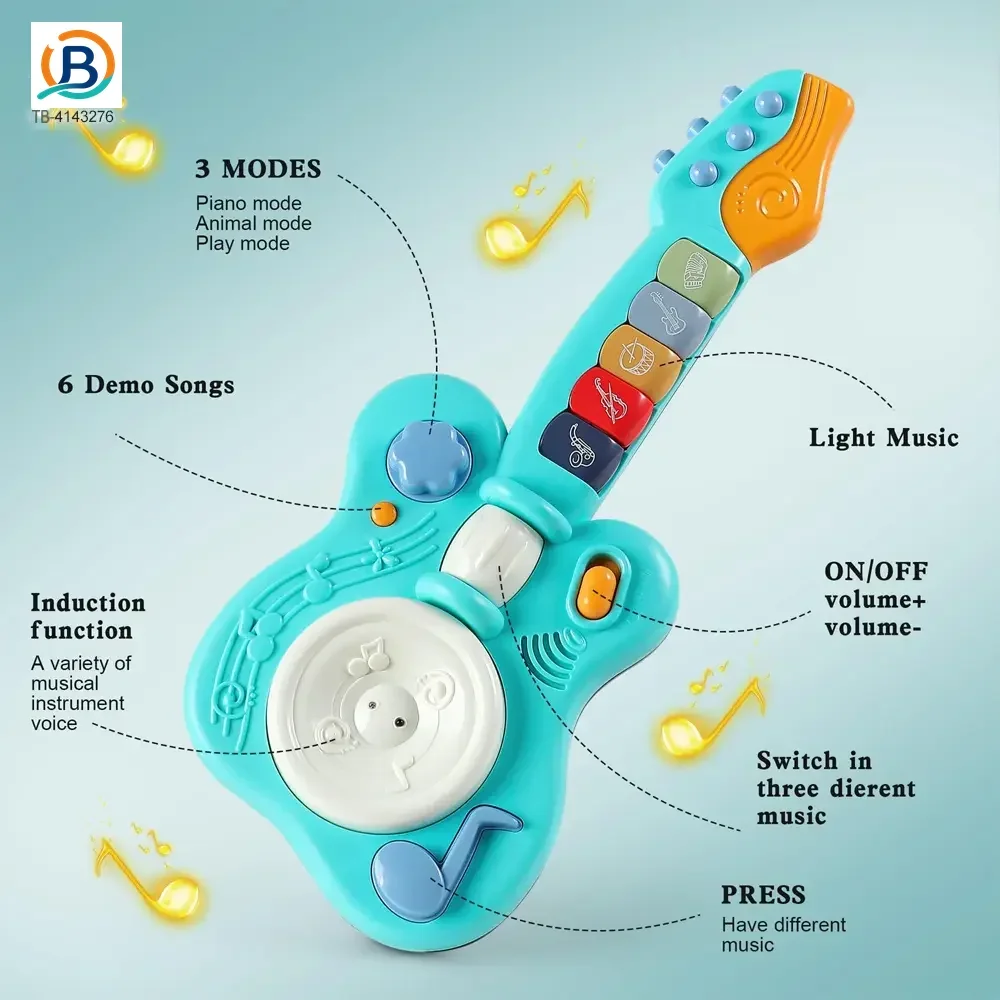 Kids’ Guitar Toys with LED Lights & Sound, Interactive Early Learning Supply (TB-4143276) — product photograph 4