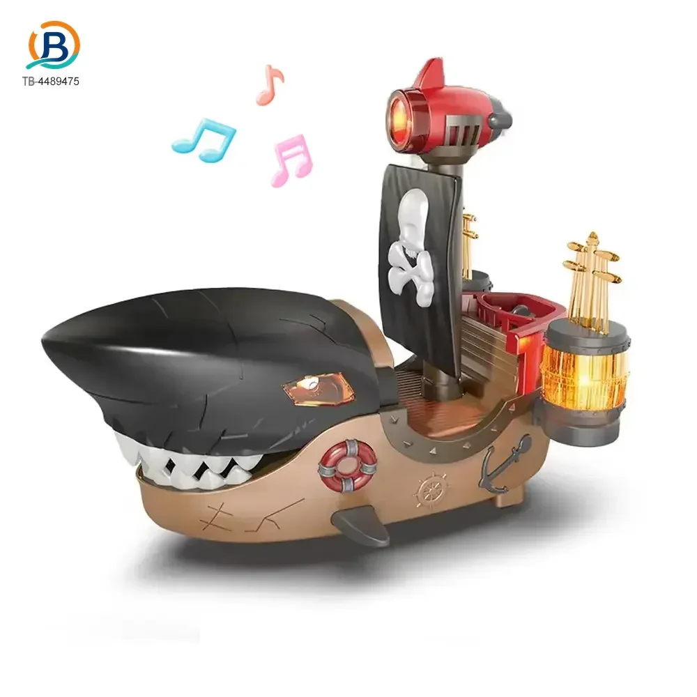 Gear Mecha Shark Pirate Ship Toy, Light and Music Full Functions, Battery-Operated Educational Kids Toys (TB-4489475) — product photograph 1