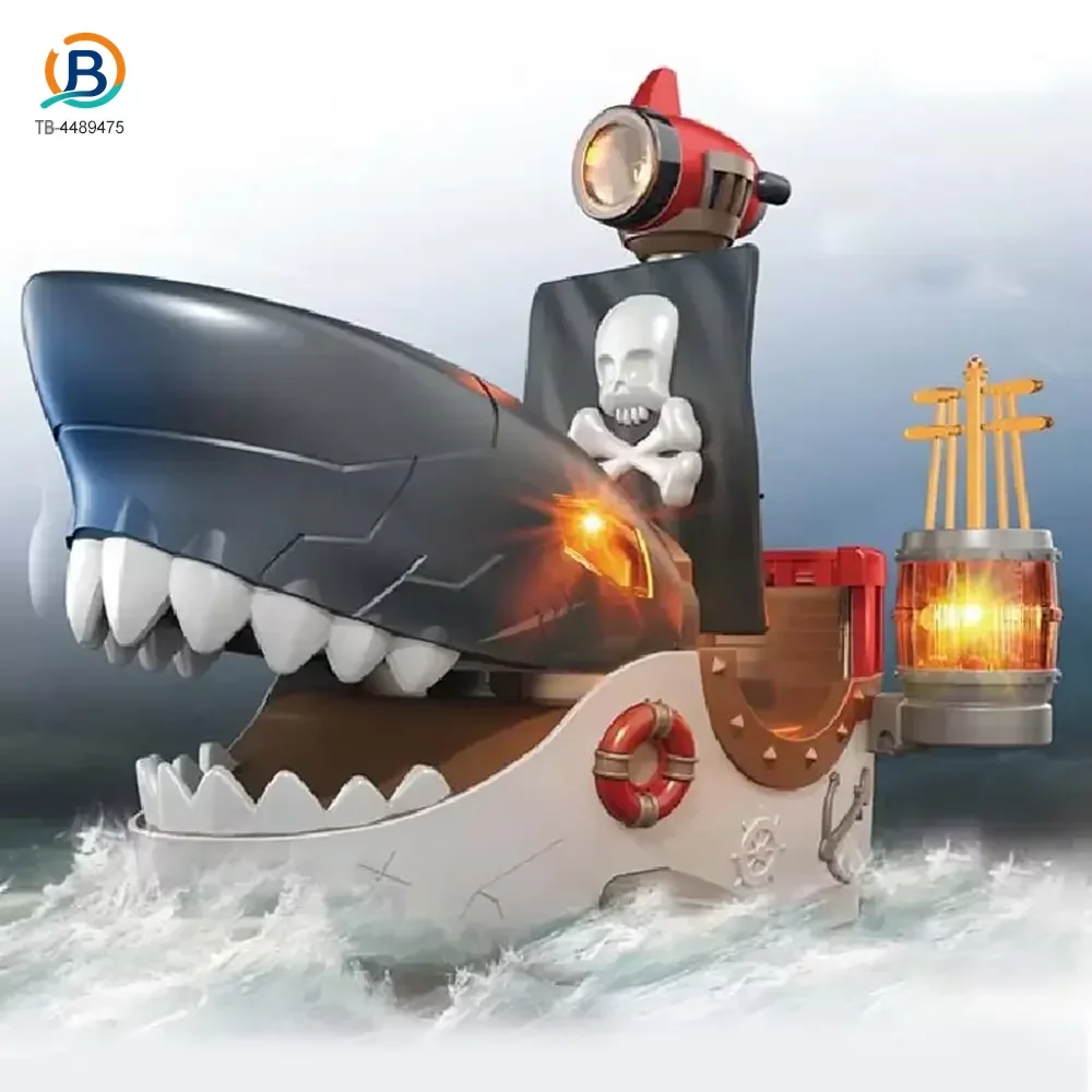 Gear Mecha Shark Pirate Ship Toy, Light and Music Full Functions, Battery-Operated Educational Kids Toys (TB-4489475) — product photograph 2
