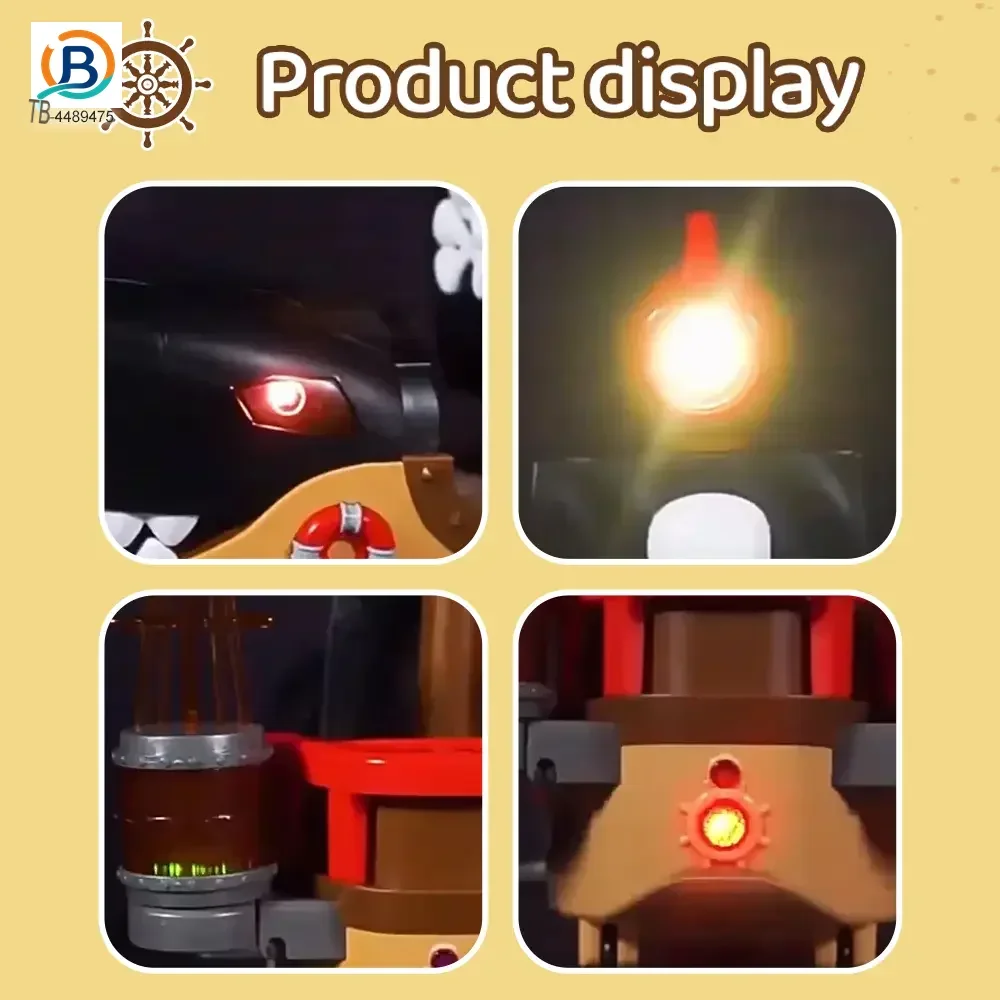 Gear Mecha Shark Pirate Ship Toy, Light and Music Full Functions, Battery-Operated Educational Kids Toys (TB-4489475) — product photograph 4