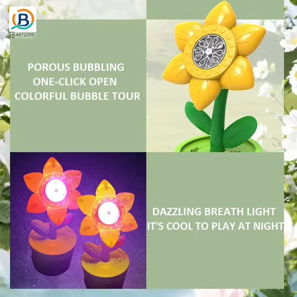 Sunflower Bubble Machine with Music & Lights for Kids (TB-4872259) — product photograph 2