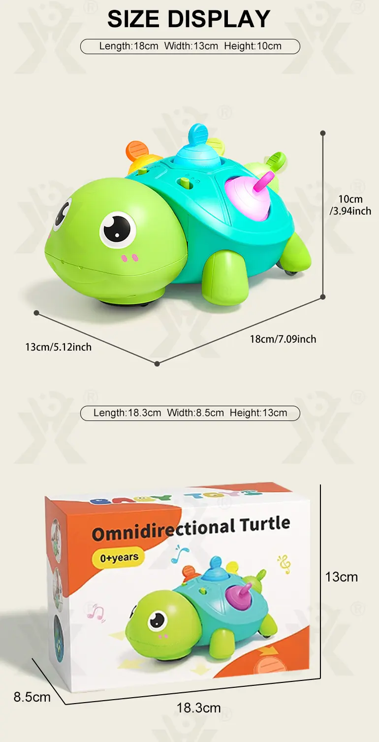 Crawling Turtle, Child-Safe Silicone (TB-5006485) — illustrated product details, panel 6