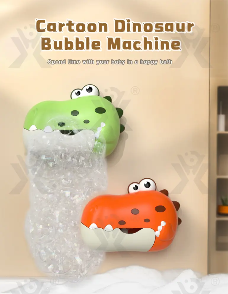 Dinosaur Bath Bubble Machine In Bulk (TB-4977404) — illustrated product details, panel 1