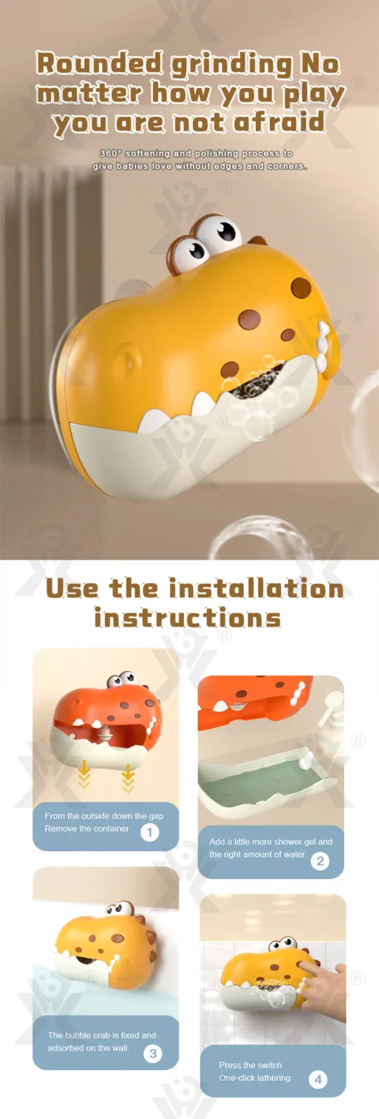 Dinosaur Bath Bubble Machine In Bulk (TB-4977404) — illustrated product details, panel 4
